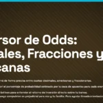 Calculadora conversora de odds para apuestas deportivas que transforma formatos decimales, fraccionarios y americanos, calculando la probabilidad implícita con ejemplos basados en pesos argentinos.