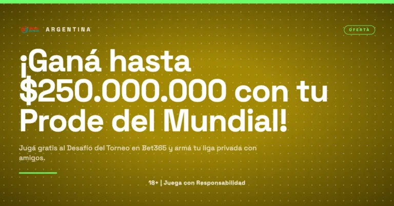 Banner promocional en formato móvil del juego gratuito Desafío del Torneo de Bet365 para el Mundial 2026.
