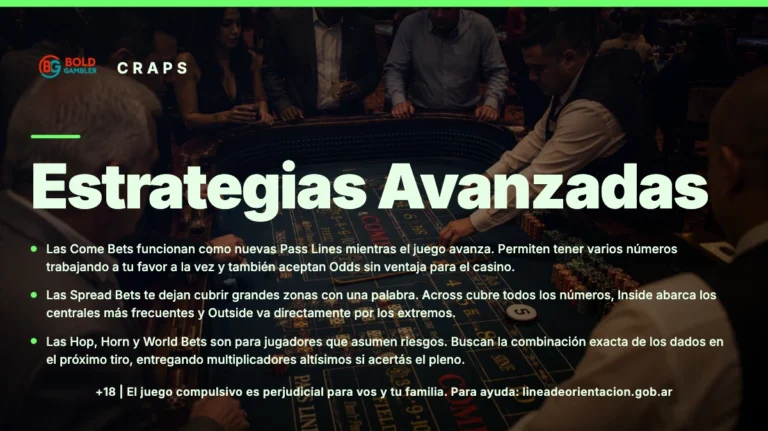 Estrategias Avanzadas de Craps: Come Bets y Apuestas Combinadas