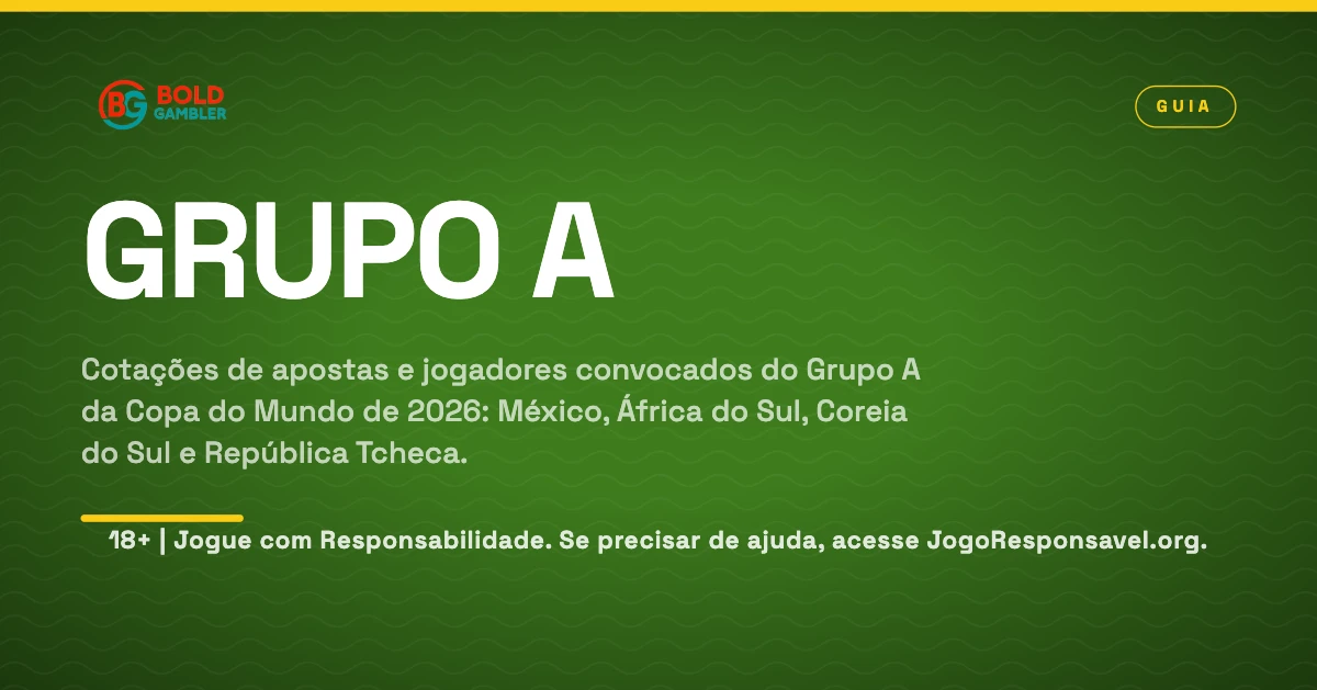 Odds e elencos do Grupo A da Copa do Mundo de 2026: México, África do Sul, Coreia do Sul e República Tcheca.