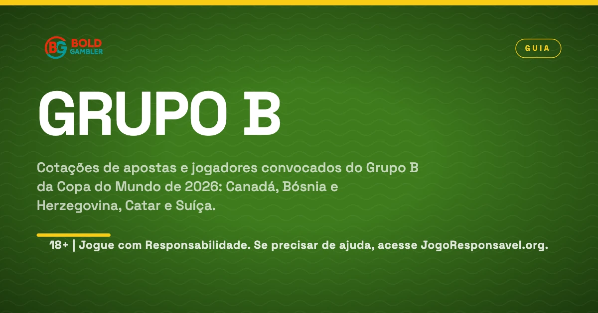 Odds e elencos do Grupo B da Copa do Mundo de 2026: Canadá, Bósnia e Herzegovina, Catar e Suíça.