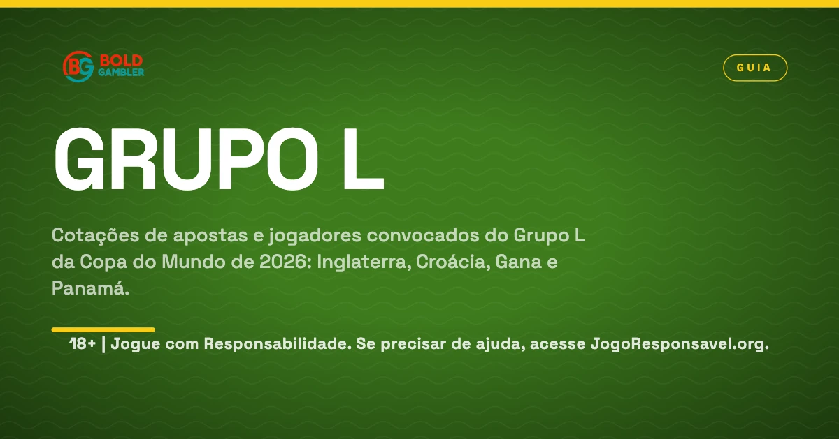 Odds e elencos do Grupo L da Copa do Mundo de 2026: Inglaterra, Croácia, Gana e Panamá.