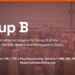 2026 World Cup Group B odds and squads: Canada, Bosnia and Herzegovina, Qatar, and Switzerland.