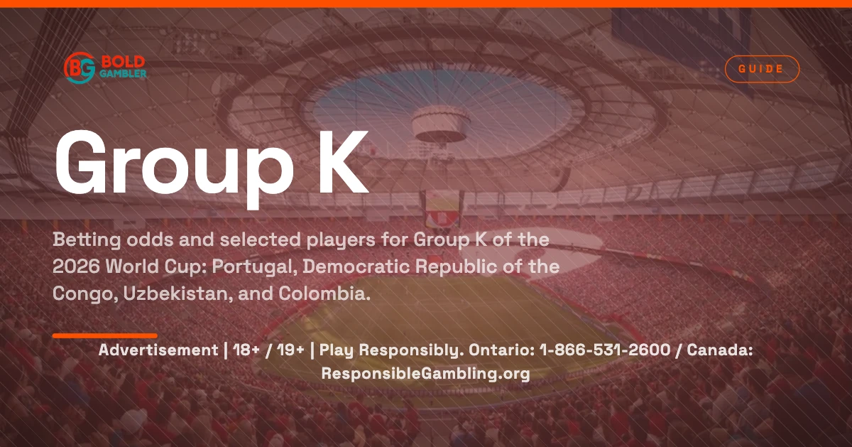 2026 World Cup Group K odds and squads: Portugal, Democratic Republic of the Congo, Uzbekistan, and Colombia.