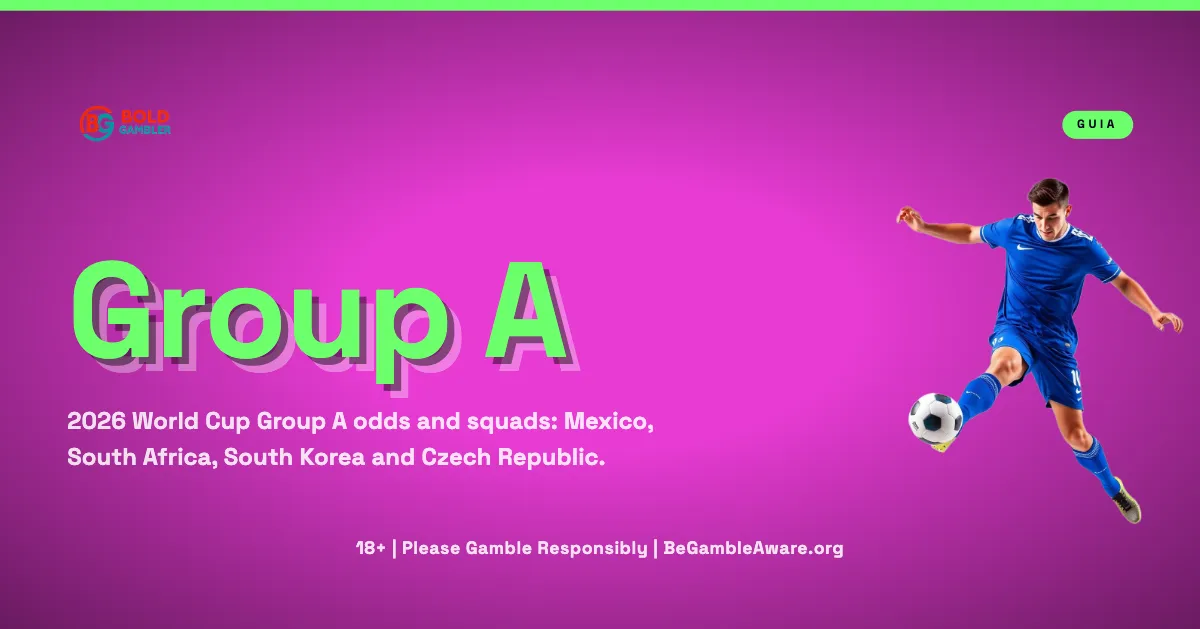 Odds and teams for Group A of the 2026 World Cup: Mexico, South Africa, South Korea and Czech Republic.