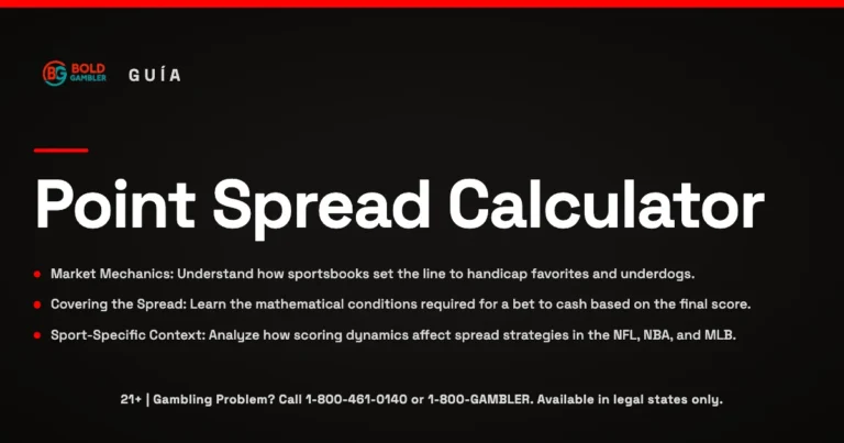 Educational infographic explaining how the point spread works in American sports betting, featuring practical examples for the NFL, NBA, and MLB.